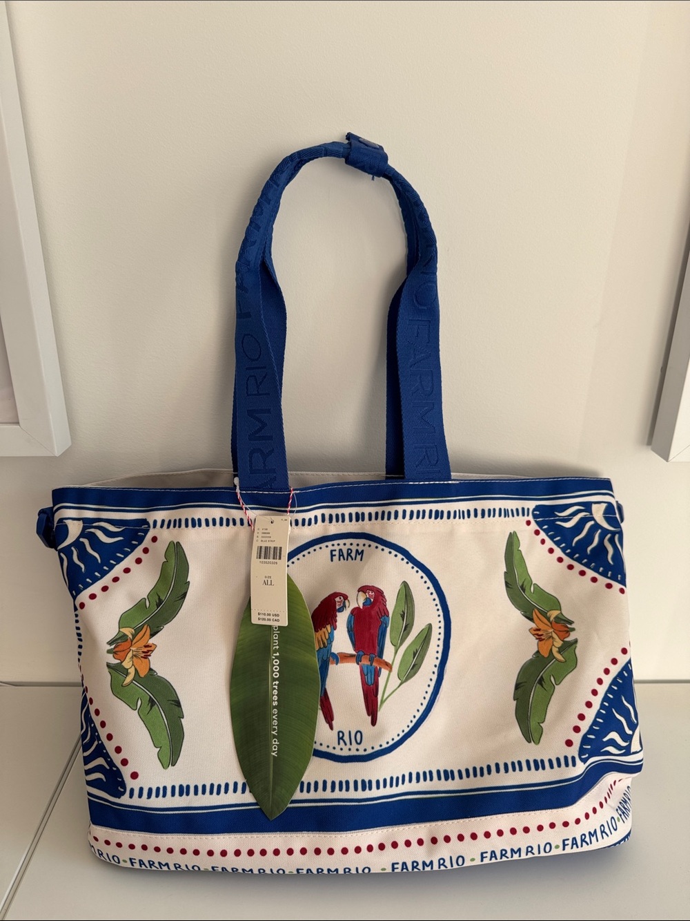 Anthropologie Farm rio Tropical destiny Beach Bag NWT $110 - Picture 2 of 10
